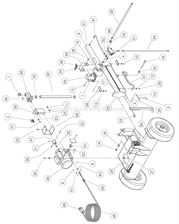 MaináAssembly Diagram and Parts List for LS21E  Bear Cat Log Splitter